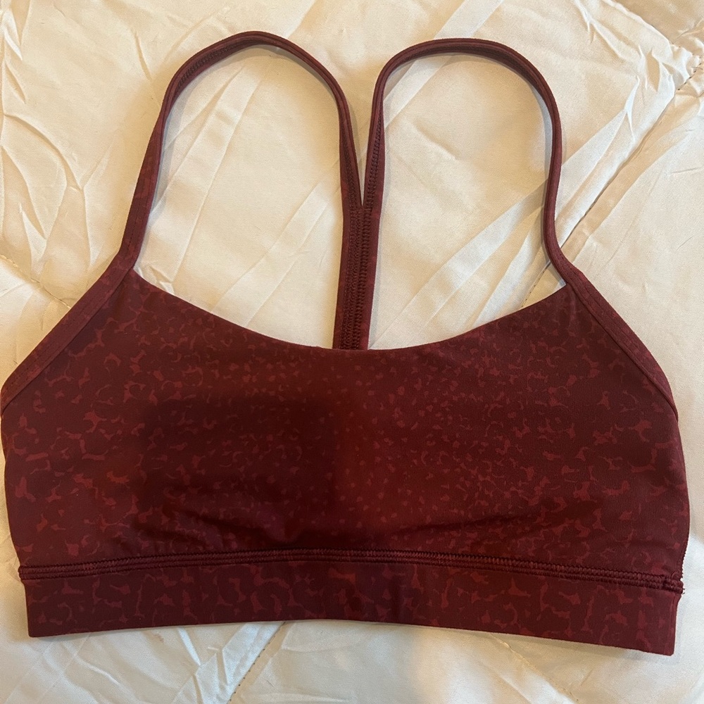 Lululemon Y bra size 6, red pattern, only worn a few times